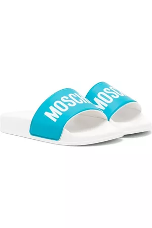 Moschino Girls Slippers - Logo-print slip-on slippers