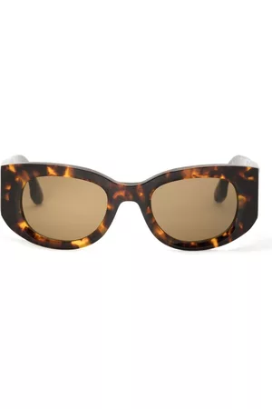 Victoria Beckham Men Sunglasses - Tortoiseshell-effect oval-frame sunglasses