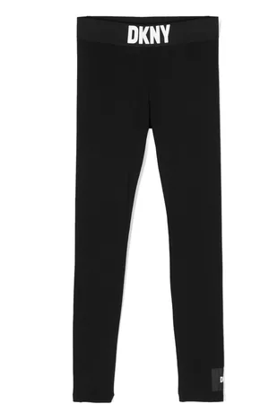 DKNY Girls Leggings - Logo-waistband stretch-cotton leggings
