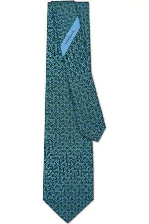 Salvatore Ferragamo Men Bow Ties - Gancini-print silk tie