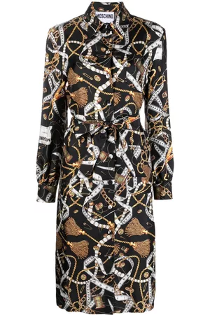 Moschino Graphic-print silk midi dress