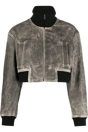 Manokhi Cropped leather jacket