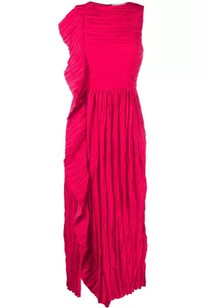 ULLA JOHNSON Circe plissé satin dress