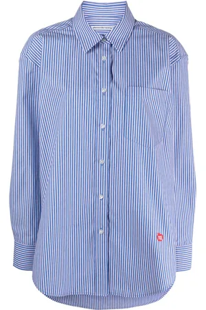 Alexander Wang Logo-appliqué striped boyfriend shirt