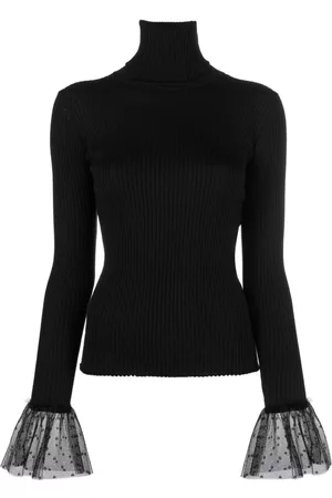 RED Valentino Lace-cuffs roll-neck jumper
