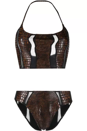 Gianfranco Ferré 2000s crocodile-embossed bikini set