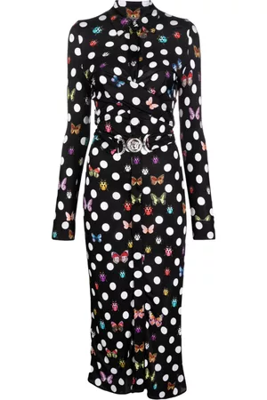 VERSACE Women Printed Dresses - X Dua Lipa Butterflies & Ladybugs Polka Dot-print dress