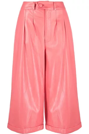 LISKA Hose leather cropped trousers
