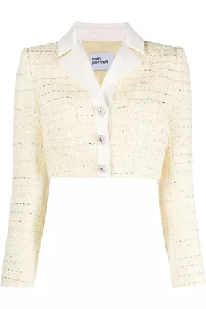 Self-Portrait Cropped bouclé jacket