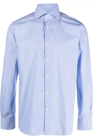 corneliani Men Shirts - Micro-dot print cotton shirt