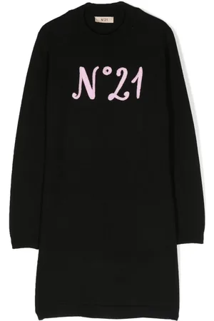 Nº21 Logo-print long-sleeve dress