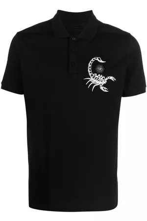 Philipp Plein Men Polo Shirts - Scorpion-print polo shirt