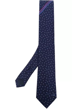 Salvatore Ferragamo Men Bow Ties - Star-embroidered silk tie