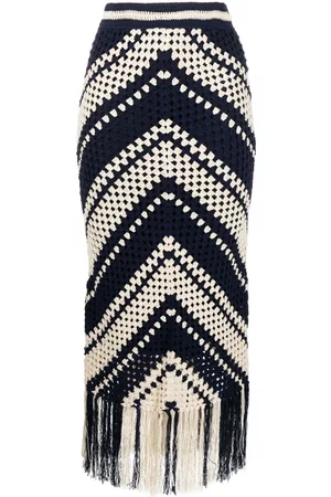 ZIMMERMANN Chintz crochet fringed skirt