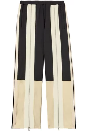 Palm Angels Zip-detailing striped trousers