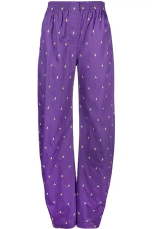 The Attico Logo-print wide-leg trousers