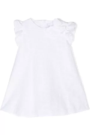 Il gufo Ruffle-cuffs embroidered cotton dress