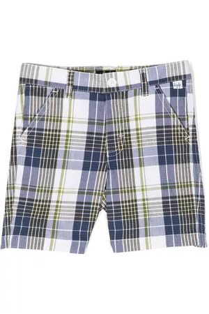 Il gufo Check-pattern cotton shorts