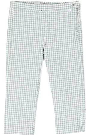 Il gufo Gingham check-pattern cotton-blend trousers
