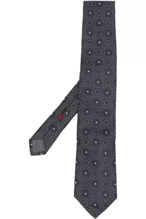 Brunello Cucinelli Men Bow Ties - Motif-embroidered silk tie