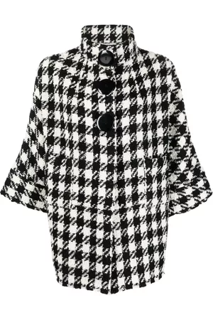 CHARLOTT Check-pattern crop-sleeve jacket