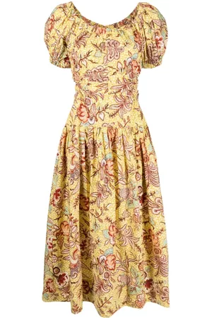 ULLA JOHNSON Golda floral-print midi dress