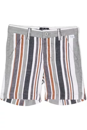 Il gufo Striped cotton-linen blend shorts