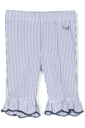 Il gufo Ruffle-cuffs striped cotton trousers