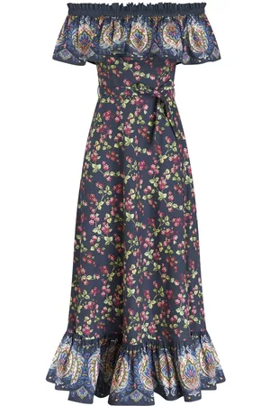 Etro Floral-print off-shoulder dress