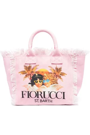 MC2 SAINT BARTH Logo-print canvas beach bag
