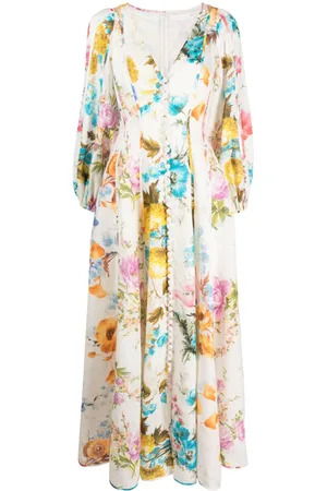 ZIMMERMANN Halcyon floral-print linen dress