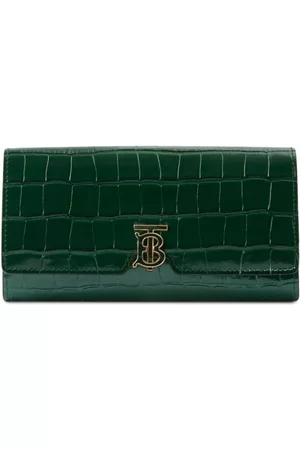 Burberry Women Wallets - Embossed crocodile-effect leather wallet