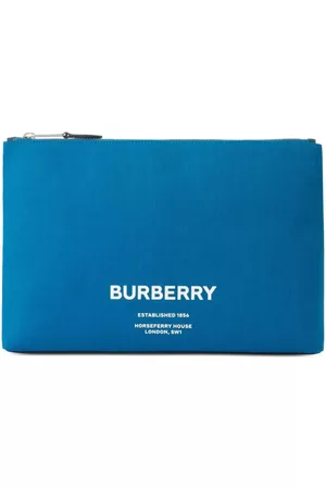 Burberry Men Wallets - Slogan-print zipped canvas pouch