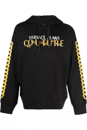 VERSACE Logo-print cotton hoodie