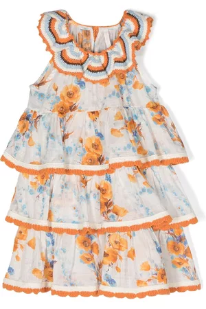 ZIMMERMANN Knitted-detail floral-print dress
