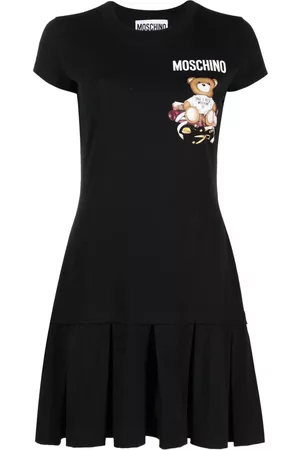 Moschino Women Printed Dresses - Logo-print pleated short dress