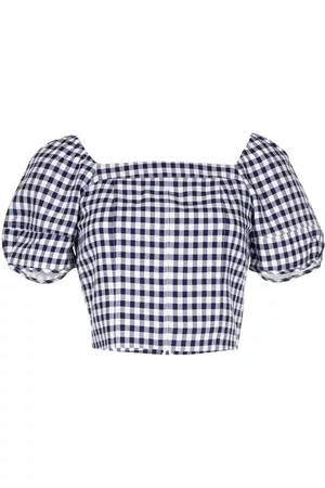 tout a coup Check-print cropped top