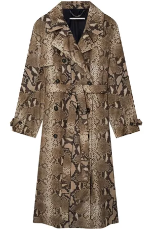 Stella McCartney Python-print belted trench
