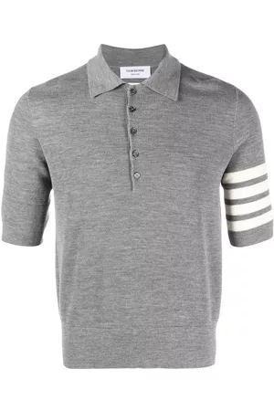 Thom Browne Stripe-detail short-sleeved polo shirt