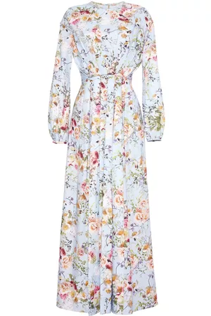 ADAM LIPPES Women Party Dresses - Floral-print silk draped dress