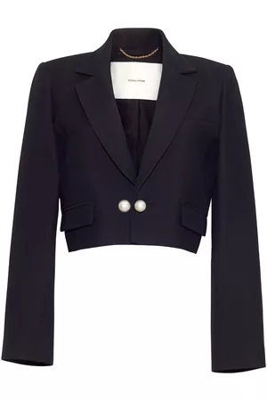 ADAM LIPPES Faux pearl-button cropped blazer