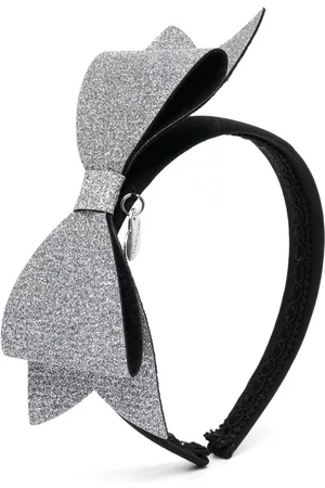 MONNALISA Glittery oversize bow-detail headband