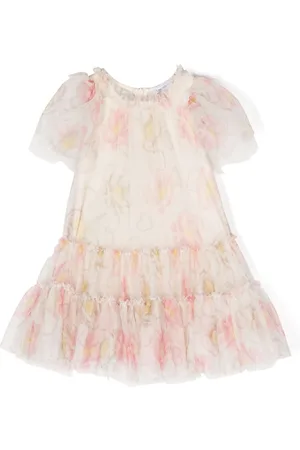 MONNALISA Ruffled short-sleeve dress