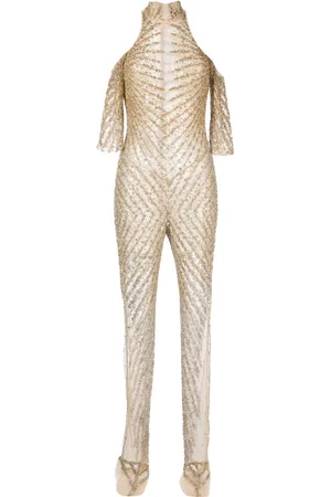 Saiid Kobeisy Off-shoulder beaded jumpsuit