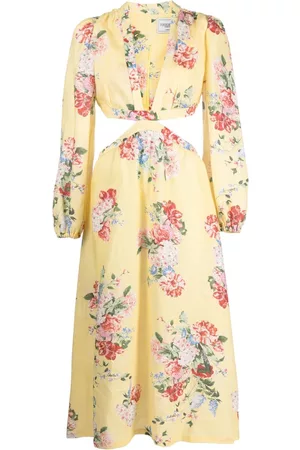 Forte Dei Marmi Floral-print cut-out linen dress