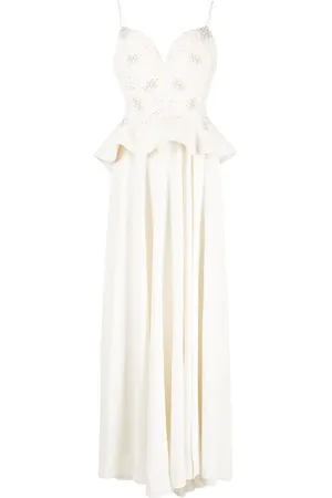 Saiid Kobeisy Peplum beaded crepe dress