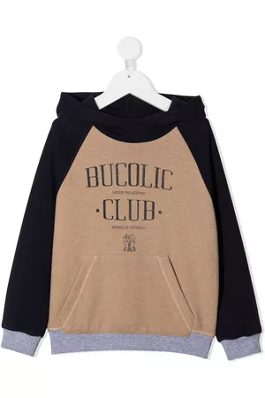 Brunello Cucinelli Graphic-print colour-block hoodie