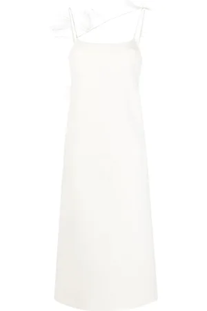 Jil Sander Feather-trim slip dress