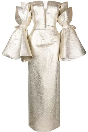 Saiid Kobeisy Brocade-effect off-shoulder dress