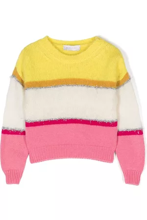 MONNALISA Colour-block wool-blend jumper